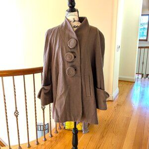 Unique Vintage Wool Swing Coat with Fantastic Unique Buttons